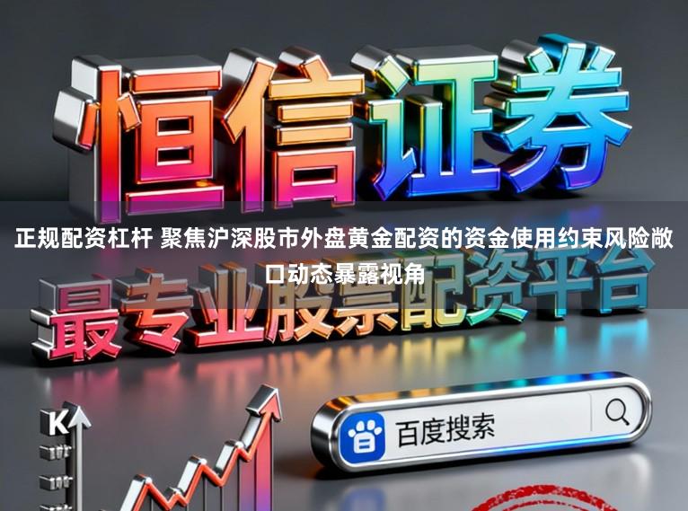 正规配资杠杆 聚焦沪深股市外盘黄金配资的资金使用约束风险敞口动态暴露视角